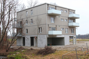  Zurzeit noch im Bau: Dieser Viergeschosser ist als Musterhaus in Holz-Beton-Hybridbauweise so konzipiert, dass er auf Parkplätzen aufgestellt werden kann 
