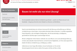  Der Flachdach-Systemhersteller alwitra bietet online viele Infos zur Planung und Ausführung des Flachdachs 