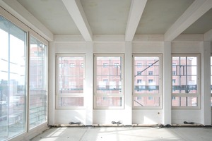 Stahlbetondecke mit Leimholzunterzügen im Hybridhochhaus „H7“ in Münster 