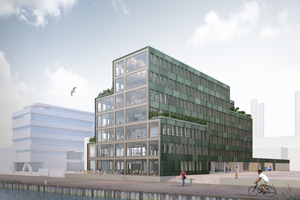  So soll es aussehen: Das „H7“ in Münster hat Außenwände aus Brettschichtholz hinter einer Keramikfassade 