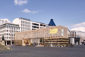  Goetheplatz Frankfurt: Ein Jahr lang – noch bis Ende 2016 – bietet der Pavillon Platz für Ausstellungen, Vorträge und Workshops  