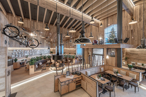  Viel Holz auch im Innern, passend zu den nostalgischen Zweirädern Foto: Architekt Brötz 