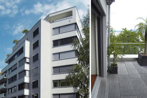  Staffelgeschosse: Das Wasser muss vom Dach kontrolliert über die Dachterrasse geleitet werden. Die Dachterrasse selbst darf dabei nicht geflutet werden 