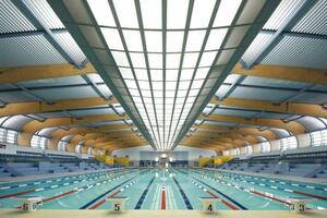  Das Sunderland Aquatic Centre wird von elf BSH-Trägern mit 52 Meter freier Spannweite überdacht 

 