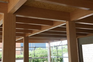  Fertiger Skelettbau mit aufgebrachter Deckenlage Foto: Fagus-GreCon Greten GmbH 