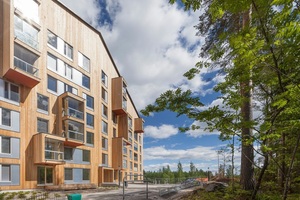  Achtgeschossiges Apartmenthaus Puukuokka aus vorgefertigten Holzmodulen in Finnland 