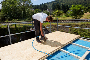  Befestigung der OSB-Platten auf dem Flachdach 