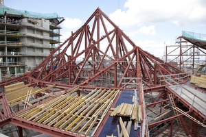  Stahlunterkonstruktion der Dachfläche über dem Großen Saal der Elbphilharmonie 