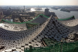  Ausblick vom Dach der Elbphilharmonie während der Bauphase 