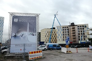  City of Wood - mitten in Helsinki wird ein Holzbauprojekt umgesetzt - dieses Mal über die Gebäudeklasse 3 hinaus Foto: Rüdiger Sinn  