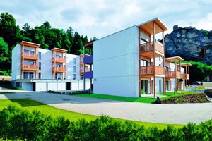  Ökologische Wohnanlage: in Griffen sind zwei Sozialwohnbauten mit insgesamt 18 Wohnungen entstanden, die energieeffizient und aus natürlichen Baumaterialien gefertigt sind 