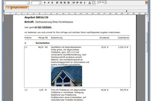  Im Angebotsmodus des Programms können mit wenig Aufwand Dokumente professionell erstellt werden  