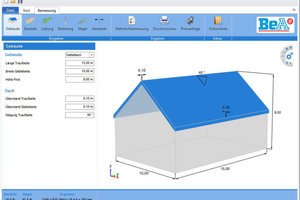  Mit der Bemessungssoftware lässt sich die Befestigung von Aufdachdämmungen auf verschiedenen Dachformen bemessen Foto: BeA 