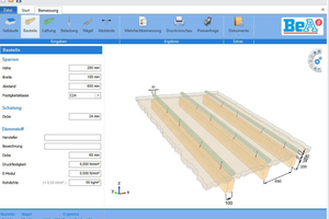  Die einfache Benutzerführung erleichtert auch für ungeübte Anwender die Eingabe der relevanten Projektdaten zur Bemessung Foto: BeA 