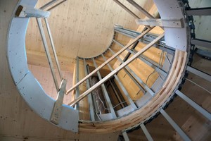  Hier führt später eine Stahlwendeltreppe vom zweiten in das dritte Geschoss 