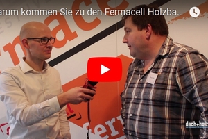 Stephan Thomas, Redaktion dach+holzbau, im Interview mit Marco Rühl von der Frick Qualitätshaus in Grebenau 