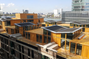  Flachdächer mit Gründachauflage sind in einigen Städten Pflicht, um die Versiegelung auszugleichen. Sie halten Regenwasser zurück und schaffen Biotope für Pflanzen und Tiere Foto: Bauder 