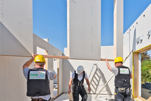  mit Gipsfaserplatten beplankten Holzrahmenwand 