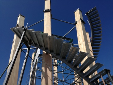 Komplexe Tragstruktur – zu sehen ist das dritte von vier Segmenten des neuen Schönbuchturms Foto: Rüdiger Sinn