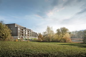  Haus am See, mit Blick auf eine herrliche Landschaft. Das Gebäude wurde nach dem Schweizer Nachhaltigkeitsstandard SNBS gebaut Foto: Till Forrer 