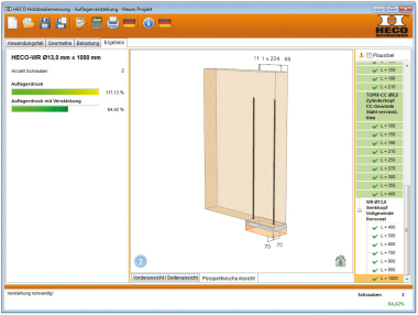 Heco HCS 4.0 Bemessungssoftware Auflagerverstärkung