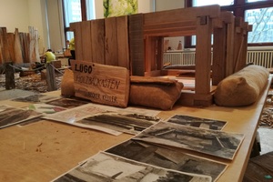  Ein Modell des Holzkellers in der Ausstellung soll Kinder inspirieren, selbst Hand anzulegen und macht den Bau des Holzkellers nachvollziehbar 