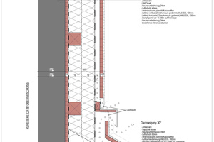  Querschnitt des unteren und oberen Anschlussbereichs der Dachgaube<span class="bildnachweis">Zeichnung: Planungsbüro Göttker &amp; Schöfbeck, Ostbevern</span> 