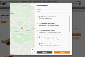  …und können dann die Niederlassung in ihrer Nähe als Abholort auswählen 