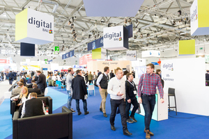  Die Messe digitalBAU findet vom 15. bis 17. Februar 2022 in drei Hallen der Kölner Messe statt. Neben einem Ausstellungsbereich gibt es in Foren Diskussionsrunden und Vorträge 