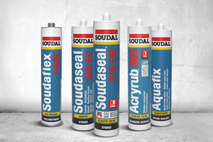  Je nach Anwendungsfall empfiehlt Soudal als Alternative zu Silikon Produkte auf Basis von MS-Poylmer-Technologie, Acrylaten oder Polyurethanen aus seinem Sortiment 