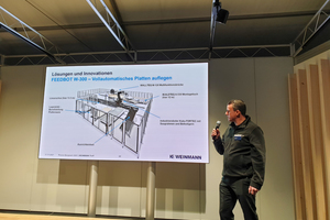  Matthias Picker, Leiter Produktmanagement, erläuterte die vollautomatische Roboterstation "Feedbot W 300" 