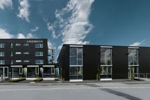  Die Linzmeier-Unternehmenszentrale in Riedlingen mit Schulungs- und Ausstellungsgebäude wurde als Passivhaus realisiert 