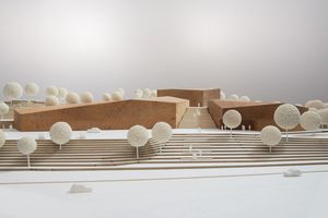  Das Modell des neuen Eingangs- und Ausstellungsgebäudes im LWL-Freilichtmuseum Detmold 