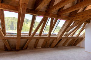  Die großen Fenster sorgen für natürliche Belichtung und Belüftung unter dem Steildach 