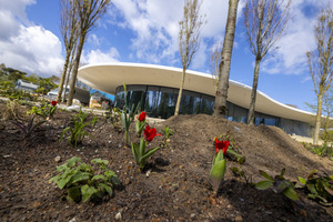  In diesem Flachdachgebäude in der neuen Parkmitte des Luisenparks entsteht eine Unterwasserwelt mit mehreren Aquarien 