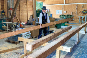  Handabbund in der neu eingerichteten Abbundhalle im Naturdorf Baernau 