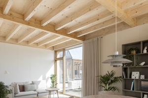  Die Living-Places-Wohnhäuser in Kopenhagen sind zum Teil in Holzrahmenbauweise mit Holzbalkendecken errichtet 