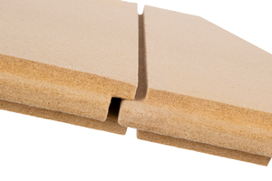 Die neuen „Naturheld“-Holzfaserdämmplatten, die seit August 2024 erhältlich sind, zeichnen sich vor allem durch ihr verbessertes Nut-Feder-Profil aus, das gegenüber dem bisherigem Profil runder ausgeführt ist 