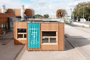  Der Pavillon entstand auf dem ehemaligen Flughafengelände in Berlin-Tegel und soll für drei Monate stehen bleiben 
