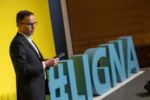  Dr. Jochen Köckler, Vorstandsvorsitzender der Deutschen Messe AG, gab auf der LIGNA-Preview im Februar einen Ausblick auf die Fokusthemen und Highlights der Messe, die vom 26. bis 30. Mai 2025 in Hannover stattfindet 