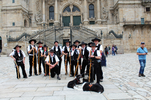  Pilgerreisende Ankunft in Santiago de Compostela 
