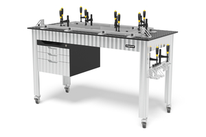  Die Bernd Siegmund GmbH stellt auf der Messe LIGNA ihre Schweißtische und Werkbänke für Handwerks- und Industriebetriebe vor. Die Werkbänke sind mit verschiedenen Tischplattenaufsätzen aus Aluminiumprofilen, Stahl und Holz erhältlich 