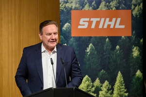  Der Stihl-Vorstandsvorsitzende Michael Traub stellte die Jahresbilanz für das Geschäftsjahr 2024 im Rahmen einer Pressekonferenz im April 2025 vor 