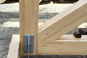  Die Holzfachwerkträger wurden mit selbstbohrenden Stabdübeln von Heco verbunden 