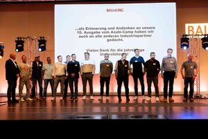  Im Rahmen des „Azubi-Camps“ wurden 19 Praxisworkshops von 16 Herstellern angeboten. Die Bauking GmbH konnte dabei auf das Engagement führender Industriepartner wie der ACO Group, Knauf Gips KG, der Saint-Gobain Rigips GmbH sowie der Wienerberger AG zählen 