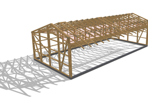  Nagelplattenbinder Halle Visualisierung Jura Holzbau 