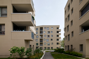  Die Höhenstaffelung der Gebäude sorgt für eine gute Belichtung. Die Wohnhäuser sind zwischen vier und sieben Geschossen hoch 