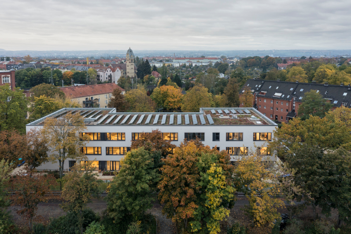 Kita Pieschner Kinderinsel aus der Luft