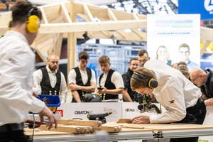  Das öffentliche Training der Zimmerer-Nationalmannschaft findet während der Messe Dach+Holz 2026 am Stand 312 in Halle 9 statt 