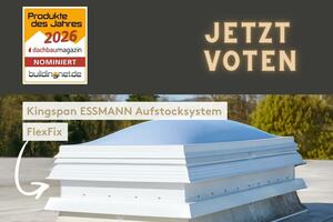  Schnelle und einfache Sanierung von Oberlichtern: nicht nur auf der Messe überzeugt das Aufstocksystem FlexFix, sondern auch beim „Produkt des Jahres“-Wettbewerb in der Kategorie Flachdach. 